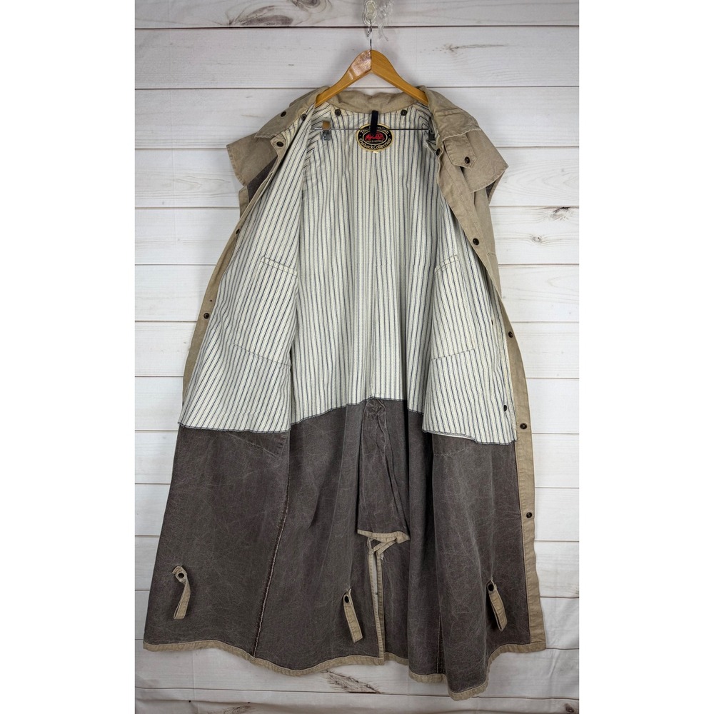 The Australian Outback Collection Duster Coat Large Tan Canvas Cape Trench - Picture 2 of 12